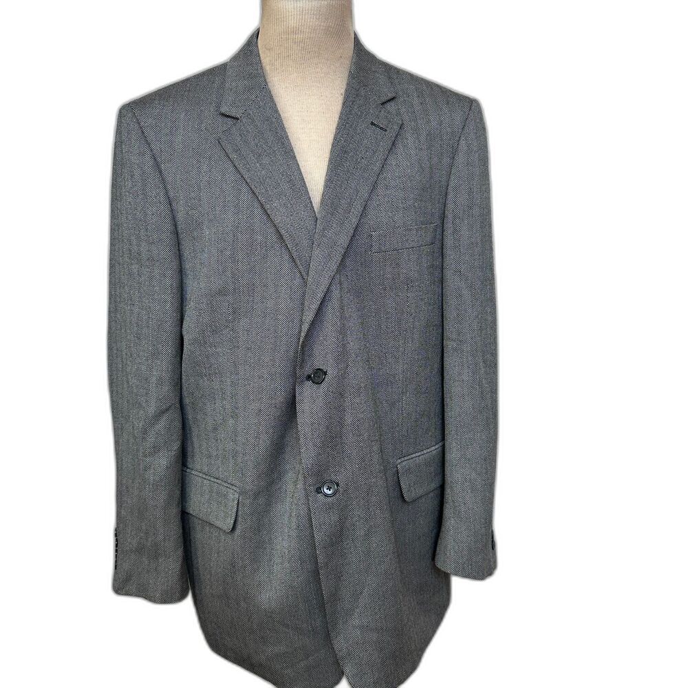 Lambswool Joseph & Feiss International Grey Sport Coat Blazer - Men 48R